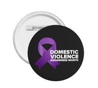 Spille con nastro viola per il mese di sensibilizzazione sulla violenza domestica, spille rotonde, spille con bottone, adesivi, spille in metallo
