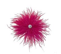 Spille con piume for donne Spille da bavero con strass Abiti da performance sul palco Accessori distintivi Gioielli(Rose Red)