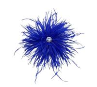 Spille con piume for donne Spille da bavero con strass Abiti da performance sul palco Accessori distintivi Gioielli(Blue)