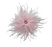 Spille con piume for donne Spille da bavero con strass Abiti da performance sul palco Accessori distintivi Gioielli(Pink)
