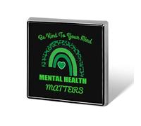 Spille con scritta "Io indosso il verde per il mese della consapevolezza mentale", spille quadrate, spille da bavero, bottoni smaltati, decorazioni per feste