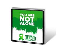 Spille con scritta "Io indosso il verde per il mese della consapevolezza mentale", spille quadrate, spille da bavero, bottoni smaltati, decorazioni per feste