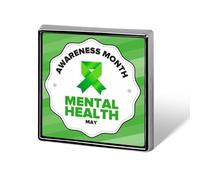 Spille con scritta "Io indosso il verde per il mese della consapevolezza mentale", spille quadrate, spille da bavero, bottoni smaltati, decorazioni per feste