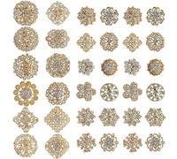 Spille con strass, 36 pezzi, set di spille da sposa con cristalli dorati, per decorazione di feste, cappelli, vestiti, bouquet da sposa, artigianato fai da te, ciondoli decorativi di sicurezza
