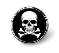Spille con teschio e ossa incrociate, Jolly Roger, spille rotonde, spille con distintivo, spille artigianali per adulti, decorazioni e forniture