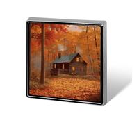 Spille da baita nel bosco autunnale per donne e uomini per zaini,