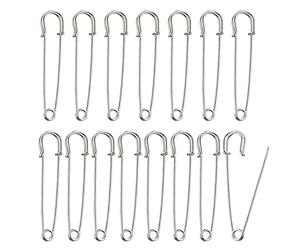 Spille da Balia Grandi,15 Pezzi Argento Spille di Sicurezza Extra Large Spilli da Sarta Spilla da Petto Fermaglio per Gioielli, per Coperte Gonne Kilt Tessuto a Maglia Artigianato(10cm)