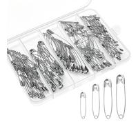 Spille da balia, grandi e piccole, di sicurezza, resistenti, in argento, set di mini spille da balia, in 4 diverse misure, per vestiti, artigianato, cucito, fai da te, 200 pezzi