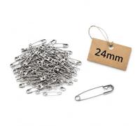 Spille da Balia in Blister - 100PZ Dimensioni 24mm, Spilli da Balia per Ufficio, Abiti e Fai da Te (100PZ 24MM)