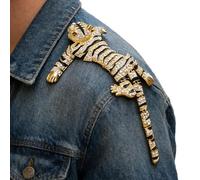 Spille Da Balzo - Gioielli Eleganti con Strass,Spilla a Spalla con Gioiello Tigre - per Feste Matrimonio Compleanno Donna Uomo Abito Blazer Cosplay