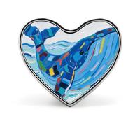 Spille da bavero a forma di balena blu, graziose spille smaltate a forma di cuore per uomo/donna, fermacravatta, spilla, abbi