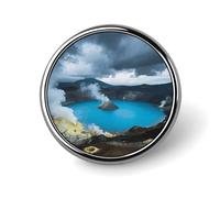 Spille da bavero a forma di cratere vulcanico, spille rotonde alla moda, graziosi bottoni in lega, per cappelli, camicie, vestiti e borse.