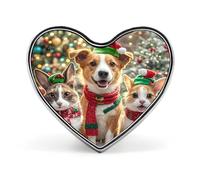 Spille da bavero a forma di cuore con animali di Natale per uomini e donne in metallo spilla accessori bomboniere, decorazioni per cappelli e abiti in lega di alluminio 2,5 cm