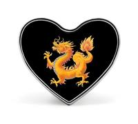 Spille da bavero a forma di cuore con drago cinese, spille personalizzate per matrimoni e feste, gioielli per uomo e donna, abiti e cappelli.