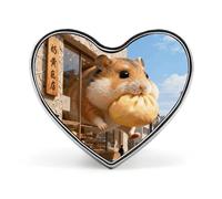 Spille da bavero a forma di cuore con scritta "Honey Hamster Bakery Run", spille smaltate a forma di cuore per uomo/donna, fe