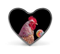 Spille da bavero a forma di gallo con lecca-lecca e cuore, bottoni, spille, distintivi, accessori per abbigliamento per uomo e donna