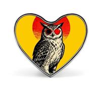 Spille da bavero a forma di gufo e gatto giallo, spilla smaltata a forma di cuore per uomo/donna, fermacravatta, spilla, abbi