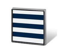 Spille da bavero in metallo con distintivo quadrato a strisce blu navy e bianche per la decorazione di abiti