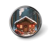 Spille da bavero personalizzate da 1 pollice con cervi di Natale che consegnano regali, divertenti per uomini e donne, vintage per borse, giacche, zaini, cappelli, collezione di spille