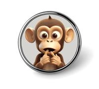 Spille da bavero personalizzate da 1 pollice con la scimmia silenziosa per abiti, divertenti per uomo e donna, vintage per borse, giacche, zaini, cappelli, collezione di spille con bott