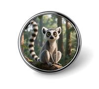 Spille da bavero personalizzate da 1 pollice con lemuri nella giungla per abiti, divertenti per uomo e donna, vintage per borse, giacche, zaini, cappelli, collezione di spille con botto