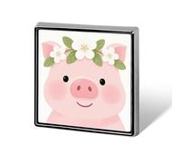 Spille da bavero personalizzate da 1 pollice con maialino che indossa una ghirlanda per abiti, spille divertenti per uomo e donna, spille vintage per borse, giacche, zaini, cappelli, collezione di sp