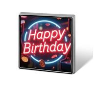 Spille da bavero personalizzate da 1 pollice con scritta "Happy Birthday" al neon, per abiti, spille divertenti per uomo e donna, spille vintage per borse, giacche, zaini, cappelli, collezione di spi