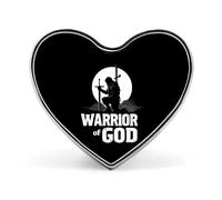 Spille da bavero personalizzate Warrior1 of God a forma di cuore, spilla per matrimoni e feste, distintivo per abbigliamento e cappelli da uomo e donna.
