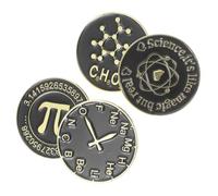 Spille da Bavero Scientifiche Nere in Lega, 4 Pezzi per Studenti | Smaltate, Tema Simboli di Matematica e Scienza, Chiusura Robusta, per Camicie, Abiti, Occasioni Speciali