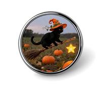 Spille da bavero smaltate a forma di zucca, gatto, strega, Marte, deserto rosso - Spille rotonde graziose, unisex per abbigliamento, cappelli, borse e zaini