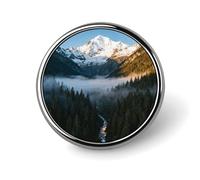 Spille da bavero smaltate con motivo a picco di montagna, neve, Marte, deserto rosso - Spille rotonde graziose, unisex per abbigliamento, cappelli, borse e zaini