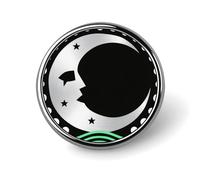 Spille da bavero smaltate con simbolo della luna e del cratere vulcanico, spille rotonde graziose, unisex, per abbigliamento, cappelli, borse e zaini