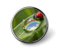 Spille da bavero smaltate Macro Dewdrop World - Spille rotonde e graziose, in metallo, unisex, per abbigliamento, cappelli, borse e zaini