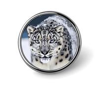 Spille da bavero Spilla alla moda Spilla a bottone carina Leopardo delle nevi dagli occhi azzurri Bottone rotondo per cappell