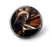 Spille da bavero, spille con gufo che suona il pianoforte, spille con bottoni rotondi, camicie, abbigliame