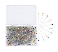 Spille da cucito, 300 pezzi per sartoria a testa rotonda, cucito, colore misto per merceria,Patchworkde, cucito e artigianato, 38 mm/testa in vetro da 3 mm