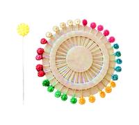 Spille da cucito per tessuto, Spille da cucito lunghe | Spilli dritti per con testa piatta | Piccoli spilli da con teste colorate Spilli da sarta per decorazioni di in tessuto art