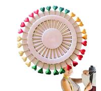 Spille da cucito per tessuto, Spille da cucito lunghe | Spilli dritti per cucire con testa piatta | Piccoli spilli da con teste colorate Spilli da sarta per decorazioni di in tessuto art