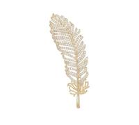 Spille da donna, 14K Gold Moissanite Brooches for Women, Suit Pin Shawl Buckle Accessory, High-end Feather Brooch for Trendy Outfits, Womens Brooches & Pins(Yellow Gold)
