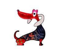 Spille da donna in metallo smaltato a forma di cane carino, per le donne, con orecchie lunghe, per cuccioli, gioielli animali, 2 colori