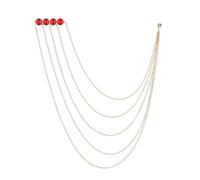 spille da donna nel Regno Unito， Spilla a catena con nappa lunga multistrato for donne e uomini, spille da colletto for feste di matrimonio, gioielli(Gold Red)