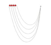 spille da donna nel Regno Unito， Spilla a catena con nappa lunga multistrato for donne e uomini, spille da colletto for feste di matrimonio, gioielli(Sliver Red)