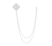 spille da donna nel Regno Unito， Spilla a croce con nappa a catena lunga, spilla in lega strass e cristallo, da bavero, colletto uomo, gioielli di moda