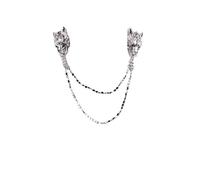 spille da donna nel Regno Unito， Spilla in lega con personalità, spilla for colletto di camicia, in metallo catena lunga e nappa, for gioielli da uomo