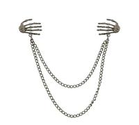 spille da donna nel Regno Unito， Spille retrò con catene for colletto di camicia, for uomo e donna, ciondolo a forma palma, spilla universale catena