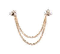 spille da donna nel Regno Unito， Spille vintage a forma di ape, spille in lega metallo con catena, da uomo, abito, camicia, colletto, nappa, spilla bavero