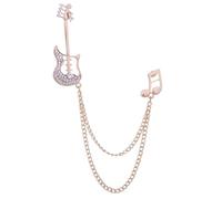 spille da donna nel Regno Unito， Squisito set di spille con note chitarra, spilla da bavero catena a nappa for colletto camicia uomo