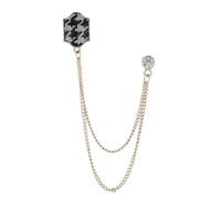 Spille da uomo Colletti a catena Uomo Business Banchetto Abiti festa Camicie Spilla Accessori sposa(Gray White)