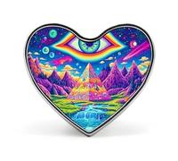 Spille decorative in metallo a forma di cuore con occhi diabolici psichedelici, spille da bavero alla moda per cappello, zaino e abbigliamento.