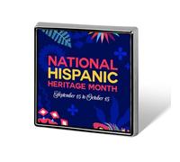 Spille del Mes Nacional De La Herencia Hispana, spille quadrate, spille smaltate, decorazioni per feste